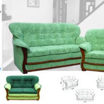 Зеленый набор мягкой мебели